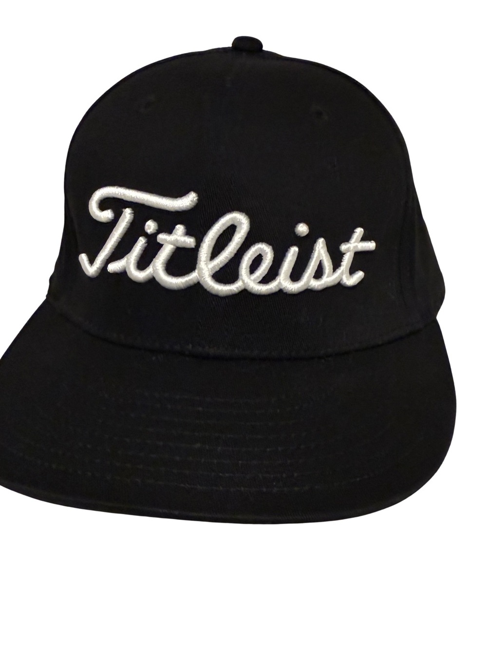 Titleist Golf Fitted Black Cap/Hat with White Script Logo